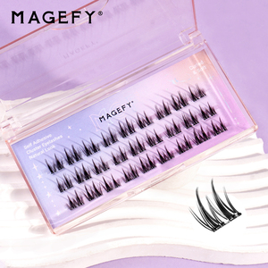 <span class=keywords><strong>MAGEFY</strong></span> Faux cils entiers faits à la main, spectaculaires, auto-adhésifs, à presser, en fibres végétales douces et naturelles - Product Image 3