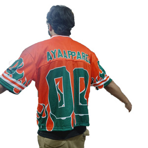 Camisetas de fútbol americano con logotipo bordado sublimado, camisetas de fútbol de malla cuadrada de poliéster personalizadas - Product Image 2