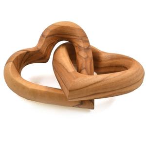Corazones entrelazados de madera hechos a mano regalo de aniversario decorativo único para marido esposa novio o novia - Product Image 1