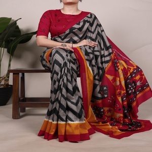 Attrayant Tussar Soie Avec Impression Saree Femme Mode Fabricant Et Fournisseur De L'Inde Au Taux Le Plus Bas - Product Image 1