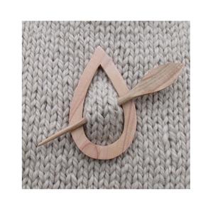 Épingle de châle sculptée en bois pour écharpe et épingle de fermeture de châle accessoires de tricot à prix de gros pour l'exportation - Product Image 2