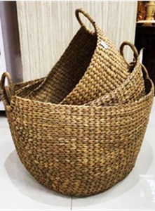 Panier tissé écologique en jacinthe d'eau de taille personnalisée grand panier de rangement pour la maison lot de 3 dans le panier 15x19x11 #12x18x10 #12x16x10 - Product Image 2