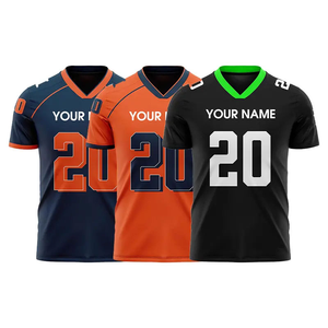 Maillot de football américain en mesh personnalisé, col en V, style streetwear, impression par sublimation hip-hop, design personnalisé, couleur personnalisable, coupe ample. - Product Image 1