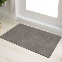 Graue Einfarbige Quadratische Bodenmatte Rutschfeste Gummirückseite Polyester Waschbar Für den Hausgebrauch 45x75 cm