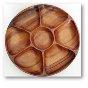 Bandeja de servir de acacia natural con forma de manzana para servir en el hogar, hoteles y restaurantes, personalización disponible. - Product Image 6