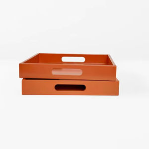 Vaisselle décorative rectangulaire en bois massif véritable naturel, plateau de service à fruits, plateau de service à café, plateau de service à café - Product Image 1