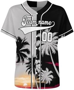 Botón personalizado Deportes Béisbol y Softball Jerseys Colorblocking Hawaii Diseño con número de nombre personalizado impreso para hombres Mujeres - Product Image 1