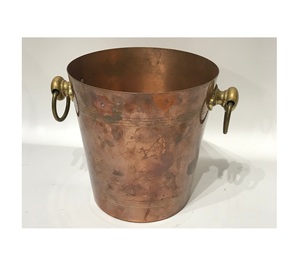 Outils de bar Seau à glace en cuivre et acier Accessoires de barre finis antiques en acier inoxydable Seau à glace fini en cuivre - Product Image 1