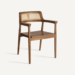Danish Design Modern American Oskar <b>Dining</b> <b>Armchair</b> Midcentury Style Wood Cane Chair for <b>Dining</b> Room - Product Image 1