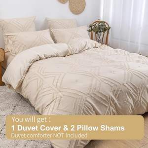 Copripiumino Set King Size <span class=keywords><strong>3</strong></span> pezzi ricamati Shabby Chic per la casa Boho Set copripiumino motivo geometrico - Product Image 2