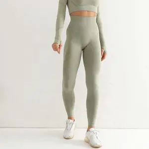 Leggins נשים לדחוף את צבע עניבת בטן וירך מעלית מכנסיים חלקה גבוהה מותן יוגה