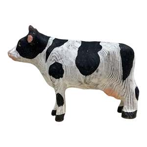 YEEYAYA intagliato a mano 5 \ "scultura in legno statua di mucca per decorazioni per la casa e regalo di natale animali della fattoria e figure dello Zoo - Product Image 3