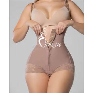 Cinturones moldeadores con cremallera y botones para mujer, fajas colombianas transpirables para reducir el vientre y moldear, disponibles en rojo - Product Image 2