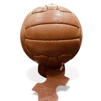 Geoffrey Classic Mini-Fußball 18P in Beige, 100% Kuhleder, Umweltfreundlich, Tragbar, Hohe Luftretention, Butyl-Blase, Größe 2
