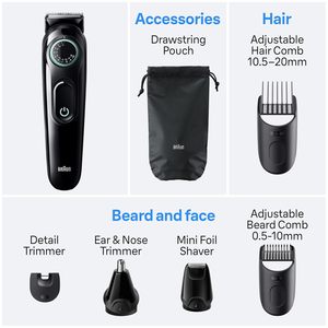 Kit de toilettage électrique tout-en-un Braun Series 3 3470 8-en-1 avec tondeuse à barbe pour hommes - Product Image 6