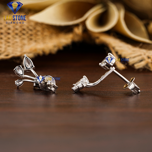 1.07 TDW Pear Brilliant Cut <b>Diamond</b> <b>Earring</b> Labgrown <b>Diamond</b> 18K White Gold Hpht/Cvd <b>Diamond</b> Jewelry - Product Image 4