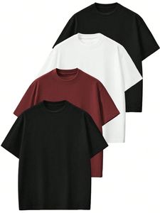 T-shirt en coton 100% pour homme, personnalisé avec logo, écologique, anti-rides, séchage rapide, poids lourd, surdimensionné, col rond, OEM/ODM - Product Image 3