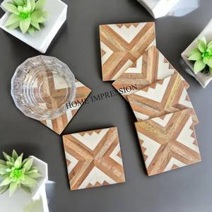 Posavasos de lujo ecológicos resistentes al calor de madera Natural, diseño y Color personalizables para el hogar, cocina, decoración, eventos de boda - Product Image 4
