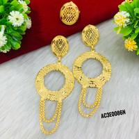Boucles d'oreilles clous tendance en laiton plaqué or 24 carats, forme fleur, bijoux de mode pour femmes