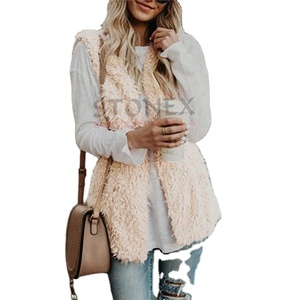 Chaleco acolchado de estilo informal de alta calidad para mujer, chaleco de piel sintética de longitud corta, chaleco de invierno de punto, decoración de logotipo, ropa exterior - Product Image 3