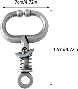 ShanBro HK-486 High Quality Stainless Steel Bull <b>Nose</b> Holder with <b>Long</b> Spring Loaded Veterinary Instruments for Diagnosis - Product Image 6