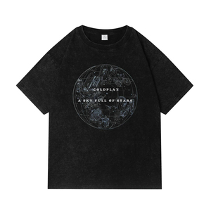 T-shirt surdimensionné de haute qualité à épaules tombantes couleur été pour hommes délavé à l'acide Streetwear Vente en gros - Product Image 3