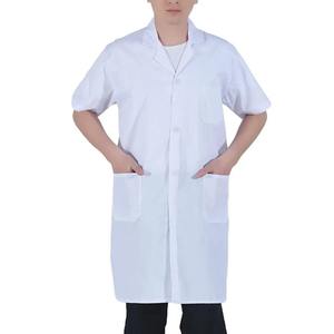 Bata de laboratorio 2026 de alta calidad, ropa de trabajo con muescas para servir de belleza de manga corta Unisex - Product Image 5