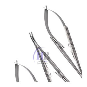 Ensemble de ciseaux porte-aiguilles Castroviejo, manche à ressort incurvé, instruments de chirurgie générale, acier inoxydable, machinerie - Product Image 2