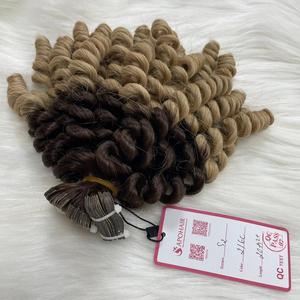 Venta al por mayor de alta calidad vietnamita extensiones de cabello humano para Ombre Normal Tape Remy Hair Deep Curly Normal Tape Hair - Product Image 1