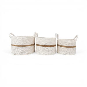 Cesto de Ropa de Mimbre y Plástico de Tamaño Medio, Cesto de Almacenamiento Vertical - Product Image 1