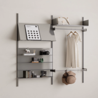 Étagère murale en acier inoxydable, panneau de séparation monobloc, coin café, étagère carrée, présentoir multi-niveaux, moderne et durable