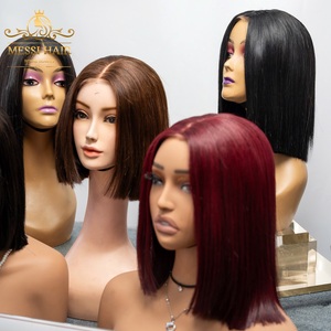 SUPER SOLDES : Perruque bob lisse et droite, cheveux de 8 à 12 pouces, lisse et droite, fermeture en dentelle colorée, raie au milieu, perruque vietnamienne, extensions de cheveux - Product Image 1