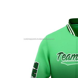 Veste universitaire noire et blanche classique personnalisée à col montant avec logo brodé sur le devant MCACVJ-141 VESTE Letterman monochrome - Product Image 5