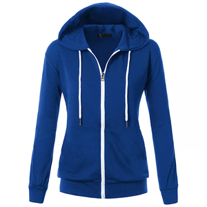 Sudadera con capucha de manga larga para mujer, ropa de calle informal de alta calidad, con cremallera, algodón, con estampado personalizado/bordado, venta al por mayor - Product Image 2