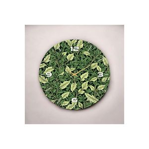 Green Leaf Pattern Number <b>50cm</b> Silent Wooden Table <b>Wall</b> <b>Clock</b> Gift Product - Product Image 1