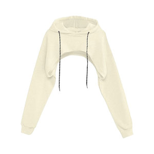 Sudaderas Casuales de Invierno con Logotipo Personalizado de Nuevo Diseño para Mujer, Última Moda, Manga Holgada, 100% Algodón, Tops Cortos Modernos - Product Image 1