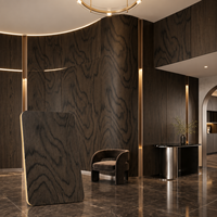Échantillon de panneau mural imperméable et ignifuge, décoratif, en grain de bois, en placage de bois de bambou carbonisé, pour hôtel et villa