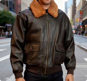แจ็คเก็ตหนังแท้ผู้ชายแบบสั่งทำพิเศษ คอตั้ง สไตล์เลตเตอร์แมน วาร์ซิตี้ ผ้าแคนวาส ระบายอากาศ แห้งเร็ว สีพื้น สำหรับฤดูหนาว - Product Image 5