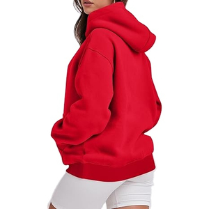 Sweat à capuche oversize pour femme Soft Loom, avec logo sur le devant, en tissu polaire de coton, chaud, respirant, confortable - Product Image 4