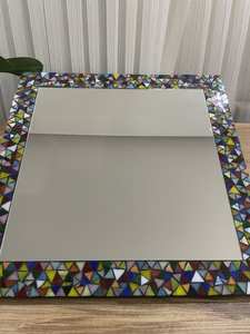 Silver mosaic <b>mirror</b>,<b>round</b> mosaic <b>mirror</b> - Product Image 3
