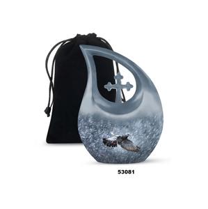 โกศรูปหยดน้ำอะลูมิเนียมสำหรับบรรจุอัฐิมนุษย์ รุ่นขายดี ดีไซน์เฉพาะ พร้อมถุงกำมะหยี่ฟรี - Product Image 5