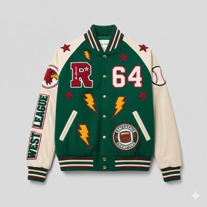 University Varsity Jacket Custom Logo Team Name College Style Letterman Baseball Bomber Coat for Summer/<b>Light</b> Wear - Product Image 6