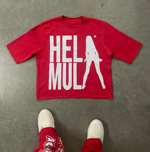 Camisetas de algodón con estampado personalizado unisex al por mayor, ropa de calle gráfica de fabricante de gran tamaño, camisetas vintage en stock - Product Image 4