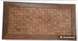 Décoration murale élégante en teck-Panneau d'art en bois de teck massif de qualité supérieure 50x100cm | Design intemporel, Code WC1 - Product Image 2