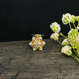 14K <b>Rose</b> <b>Gold</b> Natural Diamond Flower <b>Stud</b> <b>Earrings</b>-Christian Gift Fine Jewelry - Product Image 3