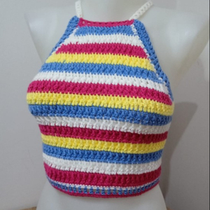 Crop au crochet, Bikini au crochet, Crop Top au crochet, Beach Wearing, Festival Crop - Product Image 1