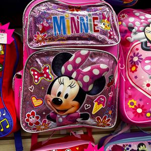 MINNIE MOUSE 16 \ "grande zaino scuola per ragazze impermeabile in Denim e materiale Oxford con chiusura a cerniera 36 pz/CS - Product Image 1
