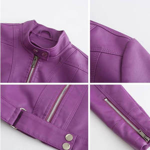 Último estilo al por mayor a prueba de viento chaqueta de cuero de las mujeres superventas impermeable chaqueta de cuero de las mujeres - Product Image 6