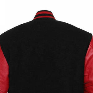 Veste universitaire sur mesure pour hommes en grande taille, avec col montant, logo personnalisé, teinture unie, cuir, laine, veste de sport pour hommes - Product Image 6