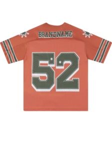 Camiseta de fútbol americano de equipo personalizada OEM al por mayor, Top corto de manga corta con estampado por sublimación, transpirable, absorbe la humedad, secado rápido - Product Image 2